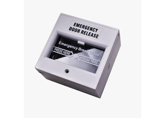 DPDT White Break Glass Call Point Emergency Exit Push Button With Changeable Glass