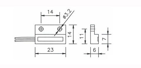 Mini ABS Hosing Magnetic Door Contacts For Security Alarm Systems CS-39