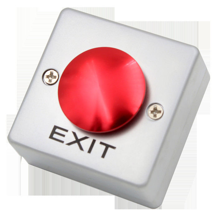 Red / Green Push To Exit Button SPDT Flat Mushroom Metal Surface Mount
